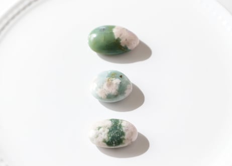 【clever】ブルーチェリーブロッサムアゲート タンブル（3個セット）