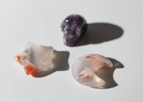 【魔女のお菓子パーティー】アメジストとチェリーブロッサムアゲートのスカルセットA
