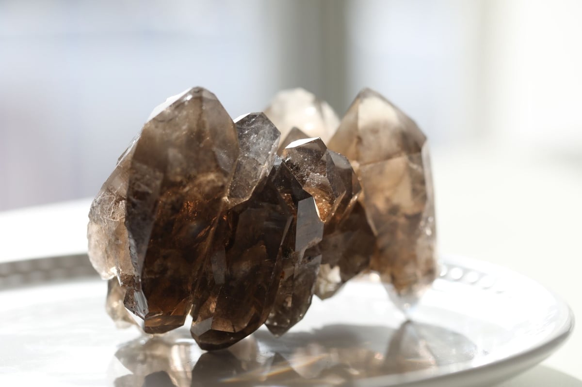 金運· 魔除 】ゴールドルチル ☆虹☆スモーキークォーツダブルポイントA948