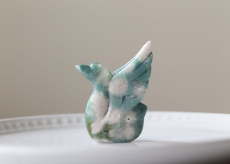 ブルーチェリーブロッサムアゲートの鳥　【石に願いを】