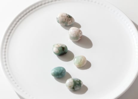 【平和の翼】ブルーチェリーブロッサムアゲート タンブル（6個セット）