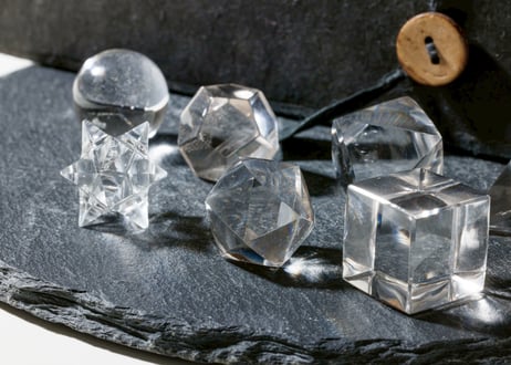 技封入❣️【自分の中の魔法を強くする】ガネッシュヒマール産水晶 幾何学セット ラクタの箱付き ※イベントクーポン使用不可