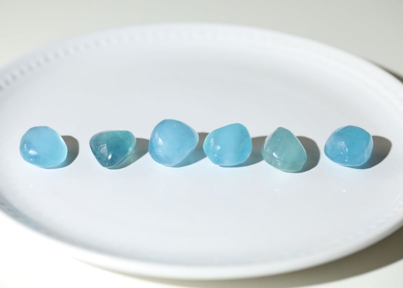 ハイクオリティ アクアマリン タンブル（6個セット）【願いを託す