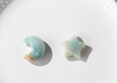 【穏やかな空】アマゾナイト 月と星 A