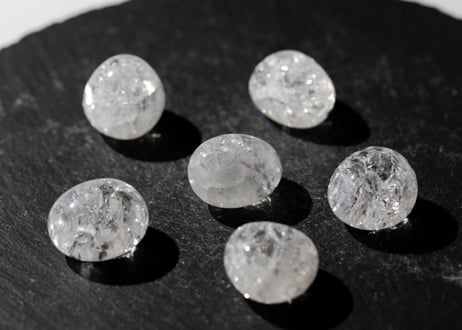 〈カルマ解放シッティ入り〉【手のひらの奇跡】クラック水晶 タンブルS（6個セット）