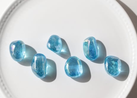 【シリウスの叡智】アクアオーラクォーツ タンブルL（6個セット）