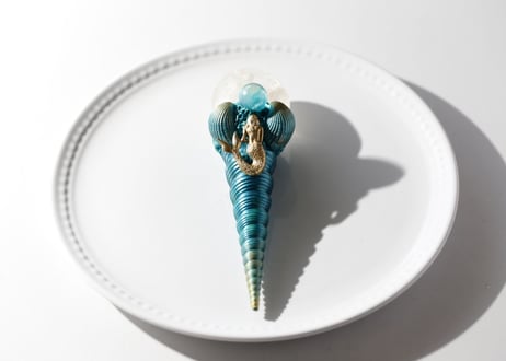 【イギリス製】クリアクォーツとアクアオーラの人魚ワンド