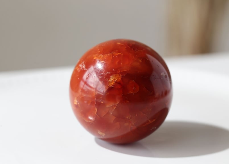 高品質 カーネリアン スフィア 天然石 天眼 7.2センチ 高品質