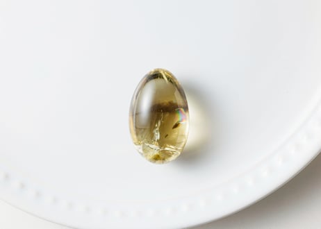 【あなたの輝き】ハイクオリティ 虹入り スモーキーシトリン タンブル