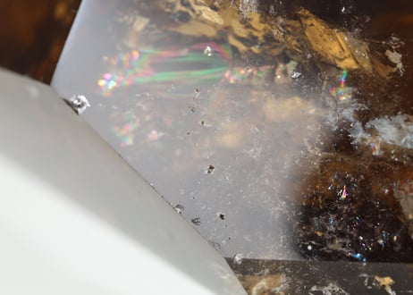 技封入❣️【金龍、金運の器が広がる】虹入り ミナスジェライス州産 特大コニャックカラー シトリン ダブルターミネーテッド 台座付き※イベントクーポン使用不可