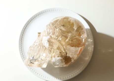 【神の声】ミナスジェライス州産 虹入りナチュラルシトリン&アルバイト スカル
