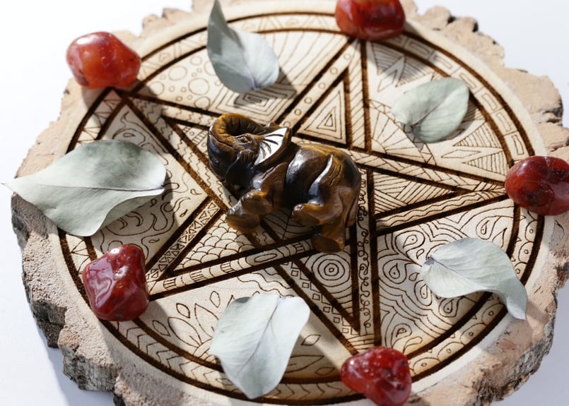 魔法のかたち】木製 五芒星 グリッドプレート | Y.S.Y24