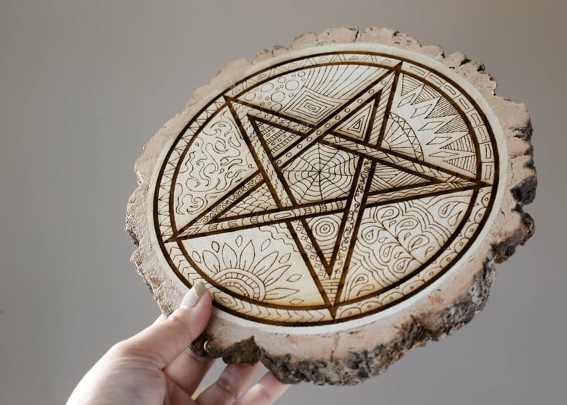 魔法のかたち】木製 五芒星 グリッドプレート | Y.S.Y24