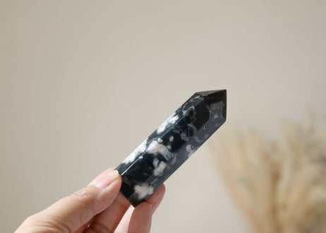【悟りのシッディ入り】ブラックチェリーブロッサムアゲート ポイント