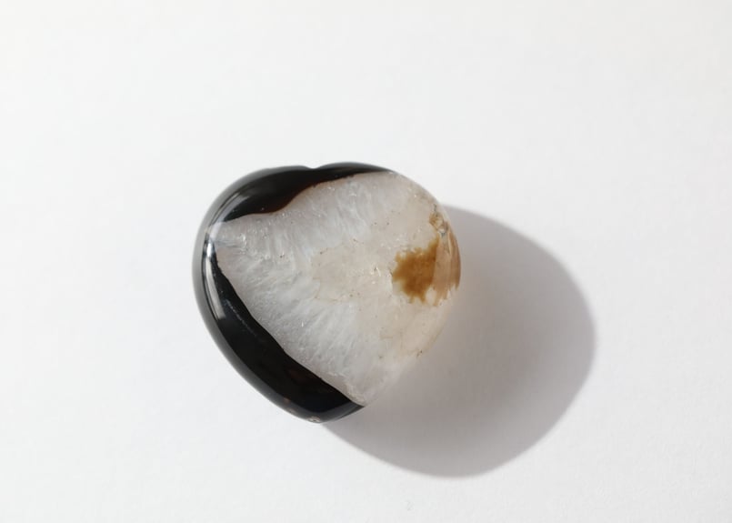 ブラックアゲート　ハート　6㎝　天然石　瑪瑙　アゲート ブラックアゲート ハート 6㎝ 天然石 瑪瑙 アゲート 【公式通販】