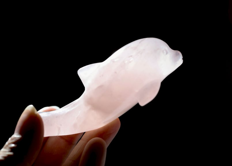 悟りのシッディ入り】ローズクォーツ イルカ | Y.S.Y24