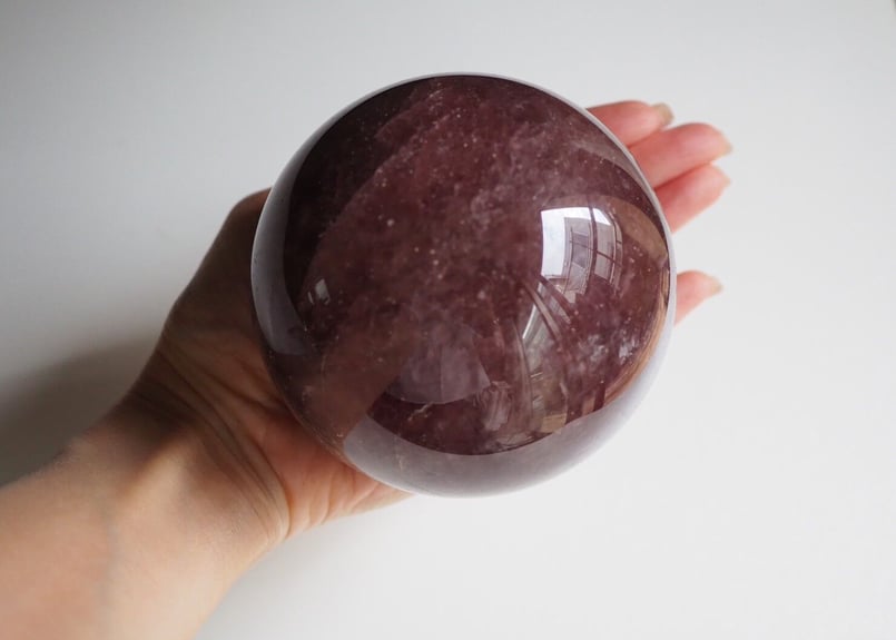 惑星】ストロベリークォーツ スフィア 金の台座付き | Y.S.Y24