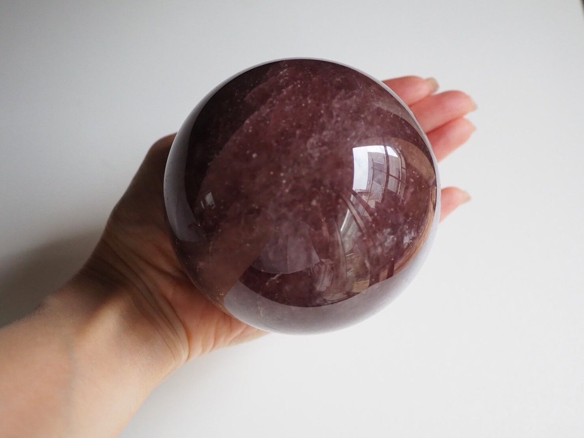 惑星】ストロベリークォーツ スフィア 金の台座付き | Y.S.Y24