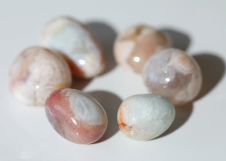 【お菓子の国】ブルーチェリーブロッサムアゲート タンブル（6個セット）