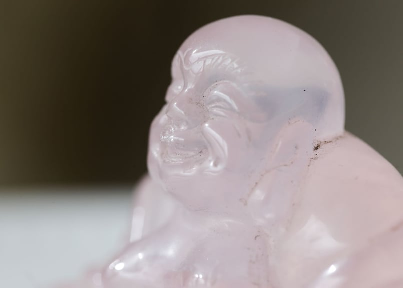 笑顔】ハイクオリティ ローズクォーツ 布袋様 | Y.S.Y24