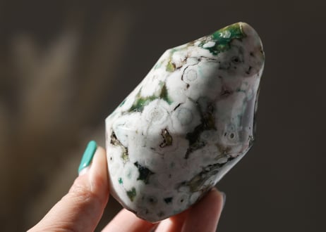 【麗しさ】ブルーグリーンチェリーブロッサムアゲート ファイヤーフォルム