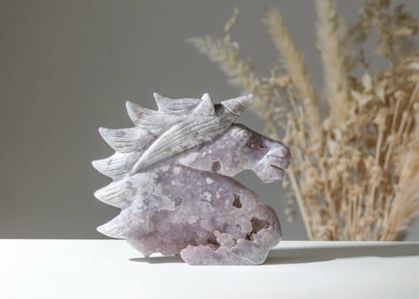 天然石ファイアクォーツのユニコーン　置物　ご購入前に在庫確認必要F.162 天然石ファイアクォーツのユニコーン 置物 ご購入前に在庫確認必要F.162