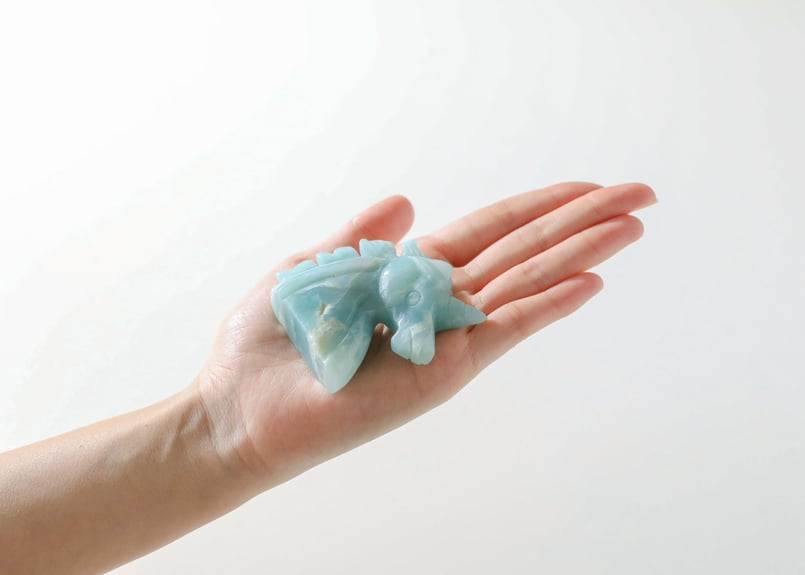 技封入❣️【金龍、金運の器が広がる】アマゾナイト ユニコーン