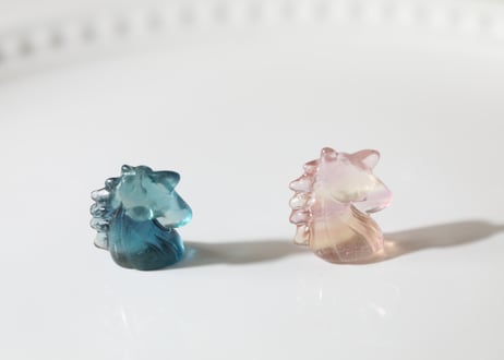 【JOYと共に】ブルーフローライトとイエロー＆ピンクフローライト ミニミニユニコーンセット