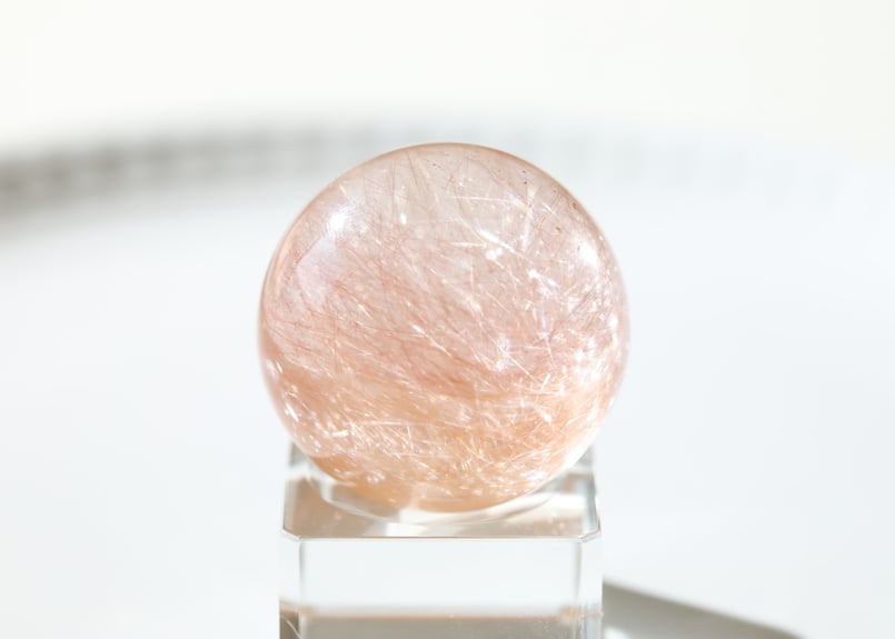 【希少】ピンクルチルクォーツ スフィア 19mm 希少】ピンクルチルクォーツ スフィア 19mm