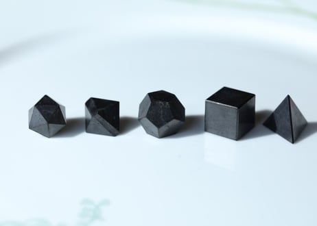 【約束】ブラックオブシディアン プラトン立体 5個セット