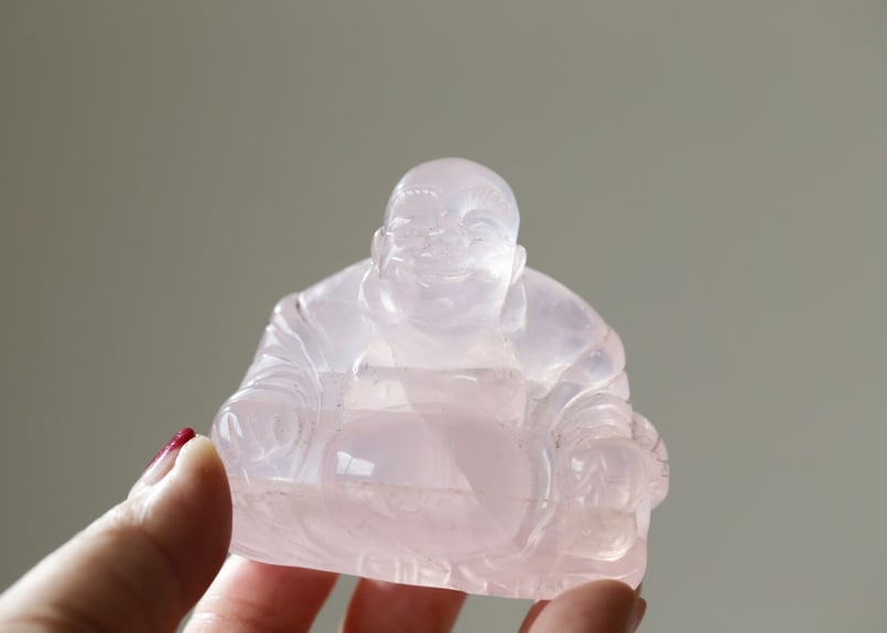 笑顔】ハイクオリティ ローズクォーツ 布袋様 | Y.S.Y24