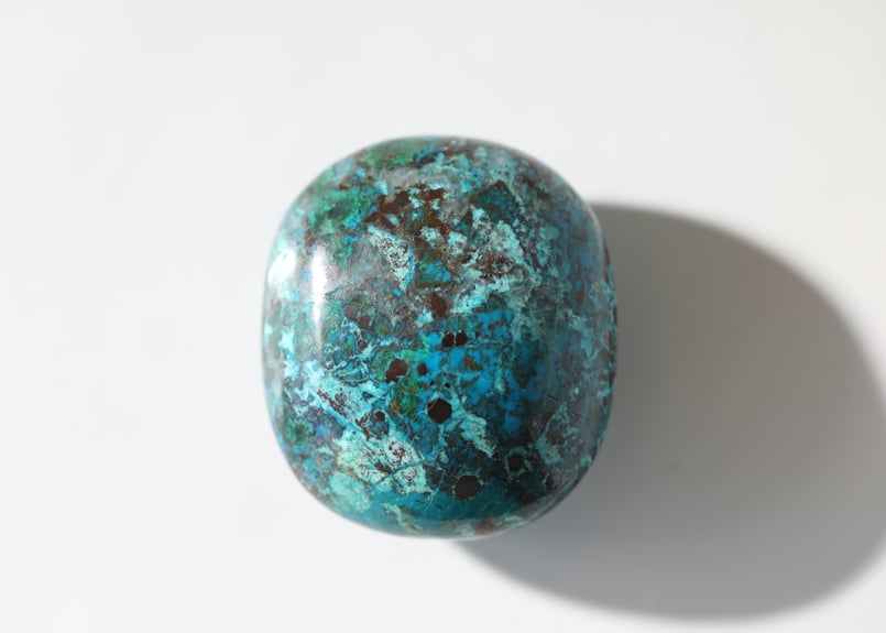 豊かさで溢れる】クリソコラ＆マラカイト 握り石 | Y.S.Y24