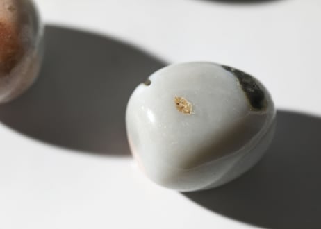〈カルマ解放シッティ入り〉【clean mint】ブルーチェリーブロッサムアゲート タンブル（3個セット）