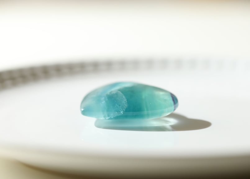 ブルーフローライト タワー 13.2㎝ フローライト 青 透明感 虹