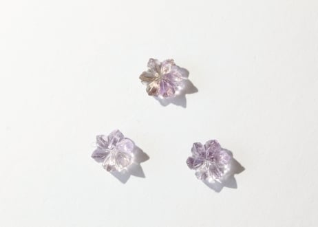 【慈愛の精霊たち】アメトリンとアメジストの花（3個セット）