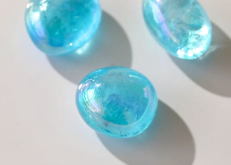 【オーラの浄化】アクアオーラクォーツ タンブル（3個セット）