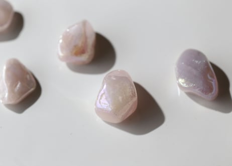 【可愛らしさ】エンジェルオーラ ローズクォーツ ミニタンブル（6個セット）