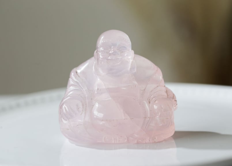 笑顔】ハイクオリティ ローズクォーツ 布袋様 | Y.S.Y24