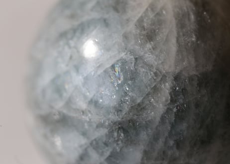 【new earth】虹入り キラキラアクアマリン スフィア