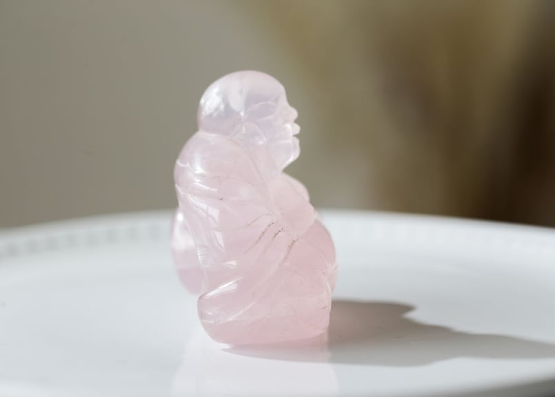 笑顔】ハイクオリティ ローズクォーツ 布袋様 | Y.S.Y24