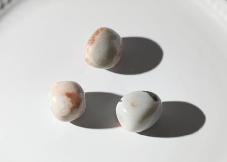 〈カルマ解放シッティ入り〉【clean mint】ブルーチェリーブロッサムアゲート タンブル（3個セット）