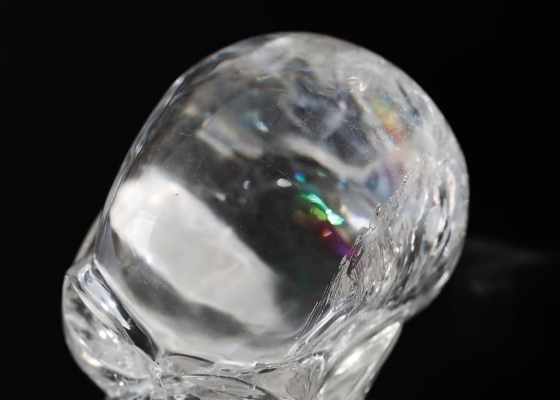 レーザー レムリアン　天然石 レムリアンクォーツ 虹入り ワンド　キーホール 輝きの向こう側】虹入り レムリアンクォーツ スカル | Y.S.Y24