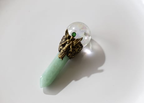 ガーディアンエンジェル ミニワンド　エンジェルオーラクリアクォーツ＆グリーンクォーツァイト