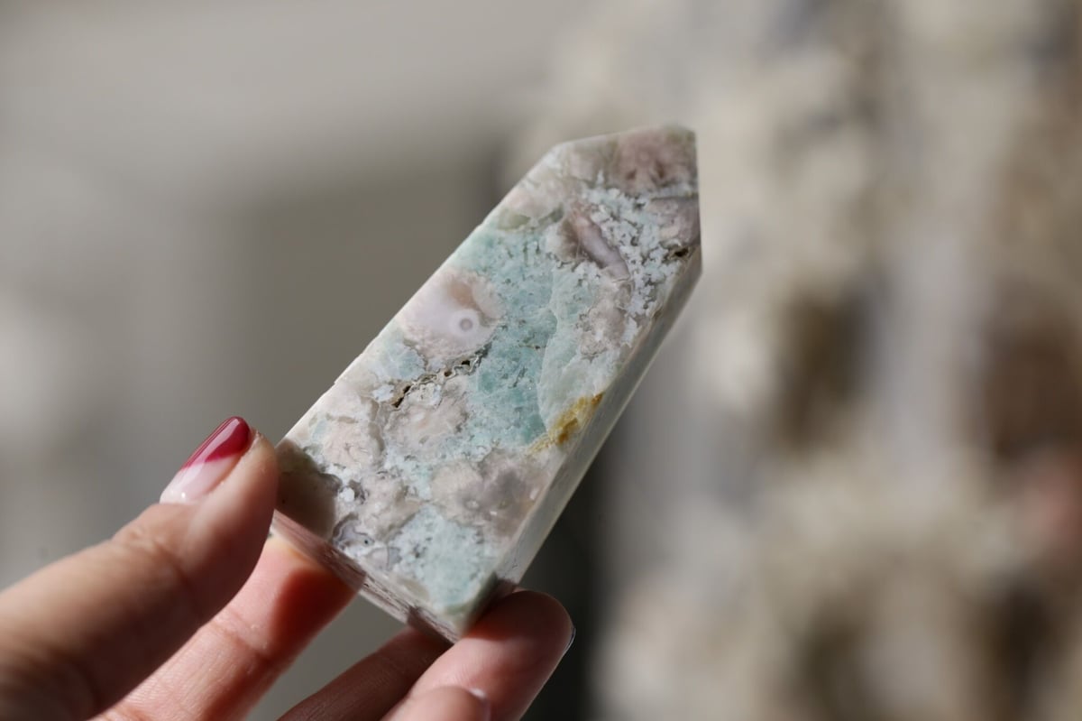 お守り】ブルーチェリーブロッサムアゲート ポイント | Y.S.Y24