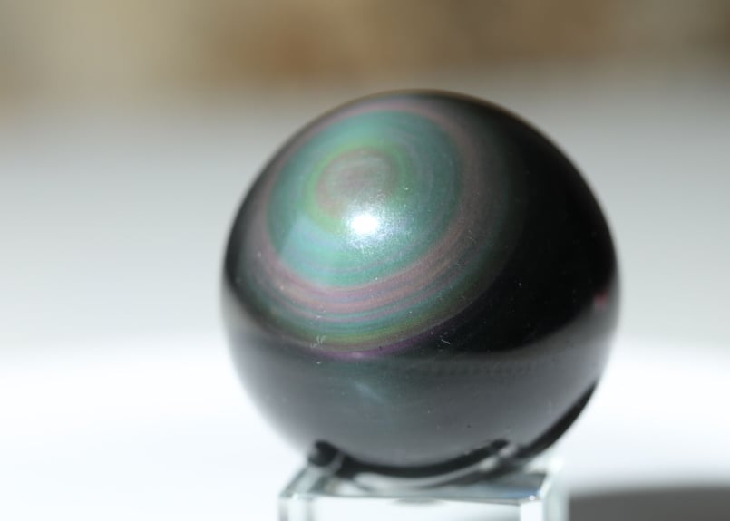 最高品質 神の眼を持つ神秘の天然ガラス 幻のプラチナオブシディアン