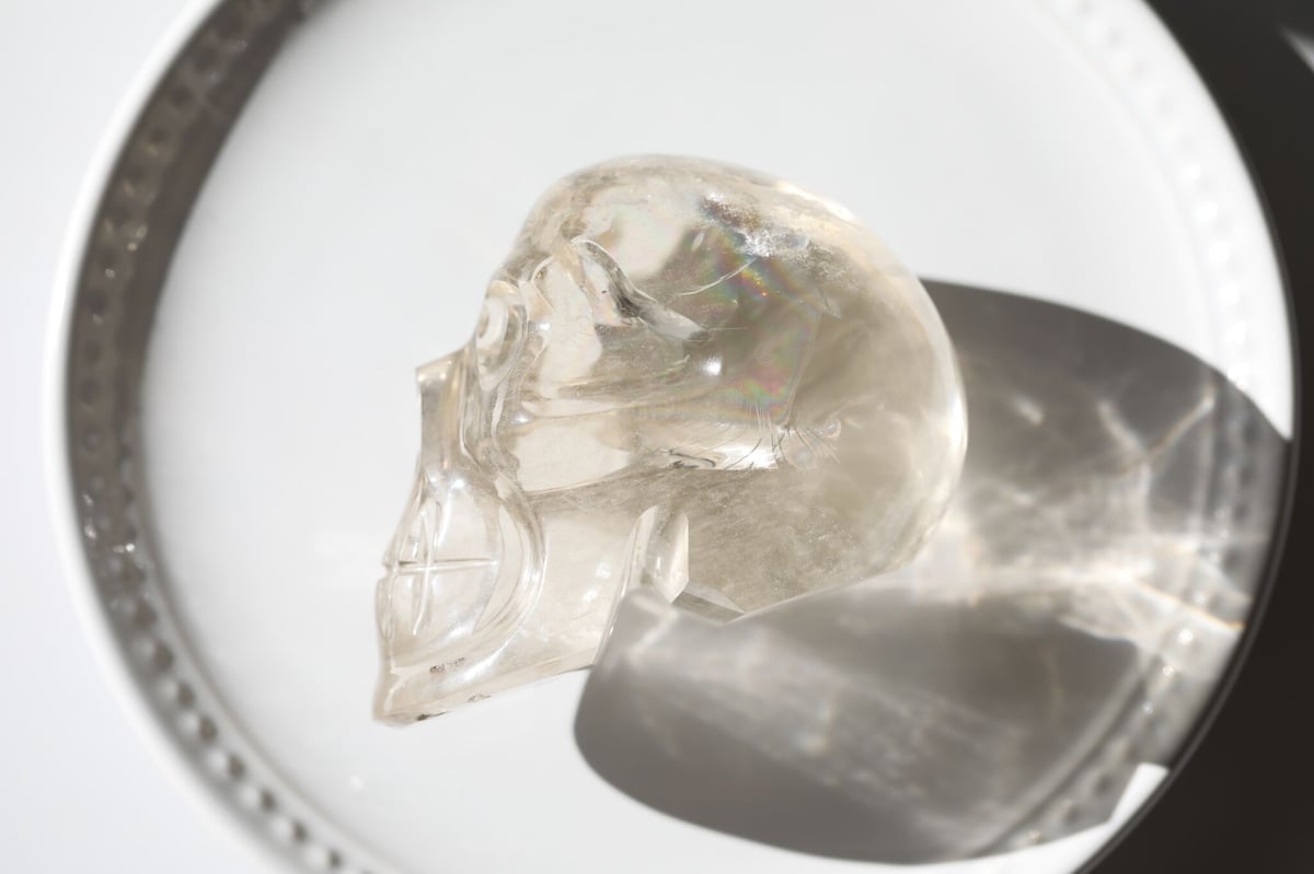 虹入りナチュラルシトリン スカル | Y.S.Y24