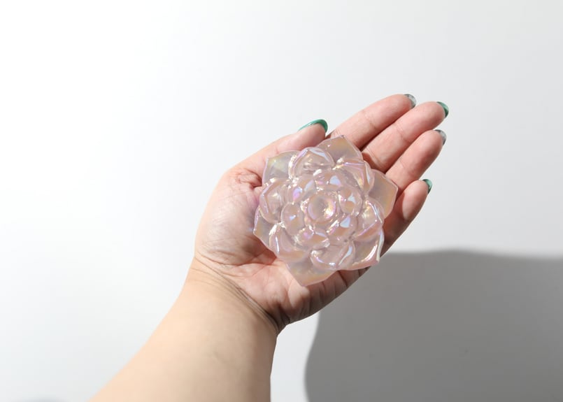 【蓮の花　ローズクォーツ】　　お守り　美容 mystic energy】エンジェルオーラローズクォーツの蓮の花 | Y.S.Y24