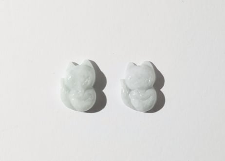 【肚を癒す】ビルマ産 翡翠 きつね