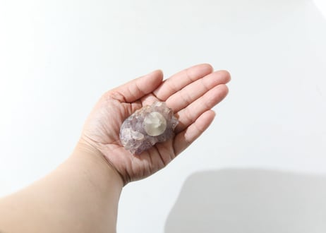 技封入❣️【悟りに近づく】インド マディヤ・プラデーシュ州産 アメジスト on イエローフローライト ※イベントクーポン使用不可