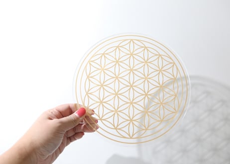 【宇宙への祈り】リバーシブル フラワーオブライフ アクリルグリッドプレート